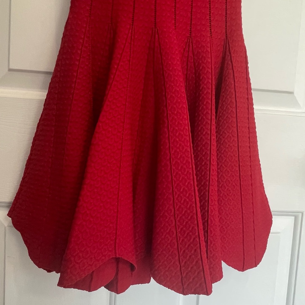 WINTER SALE! Cute & Flirty Jonathan Simkhai Off Shoulder Pointelle Red Dress XS - Picture 13 of 15